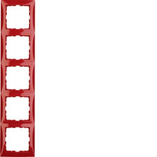 Рамка 5-постова, колір червоний, глянець, пластик, S.1 Berker 10158962
