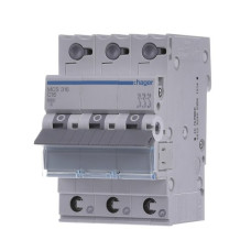 Автоматичний вимикач QC In=25 А, 3п, C, 6 kA, 3м Hager MCS325