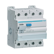 Пристрій захисного відключення ПЗВ 4P, 125A, 500 mA, A, 10kA, 4м, Hager CGA690D