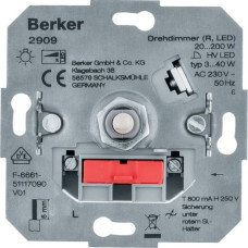 Диммер поворотний, ЛН/ВВГЛ 60-400Вт, LED 3-40Вт, 230В, Berker 2909