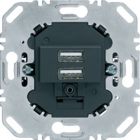 USB-розетка подвійна, 230В, антрацит Berker 260205