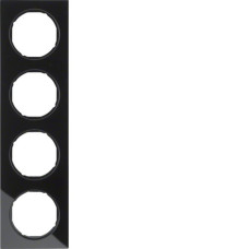 Рамка 4-постова, колір чорний, глянець, скло, R.3 Berker 10142216