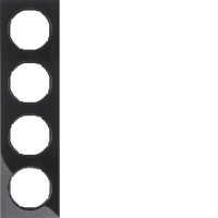 Рамка 4-постова, колір чорний, глянець, пластик, R.3 Berker 10142245