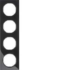 Рамка 4-постова, колір чорний, глянець, пластик, R.3 Berker 10142245