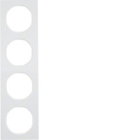 Рамка 4-постова, колір полярна білизна, глянець, пластик, R.3 Berker 10142289