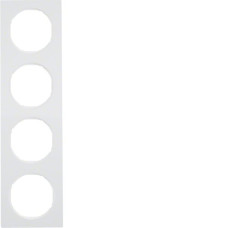Рамка 4-постова, колір полярна білизна, глянець, пластик, R.3 Berker 10142289