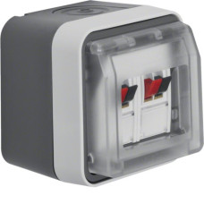 Розетка до гучномовця подвійна, IP55, сіра, W.1 Berker 11963515